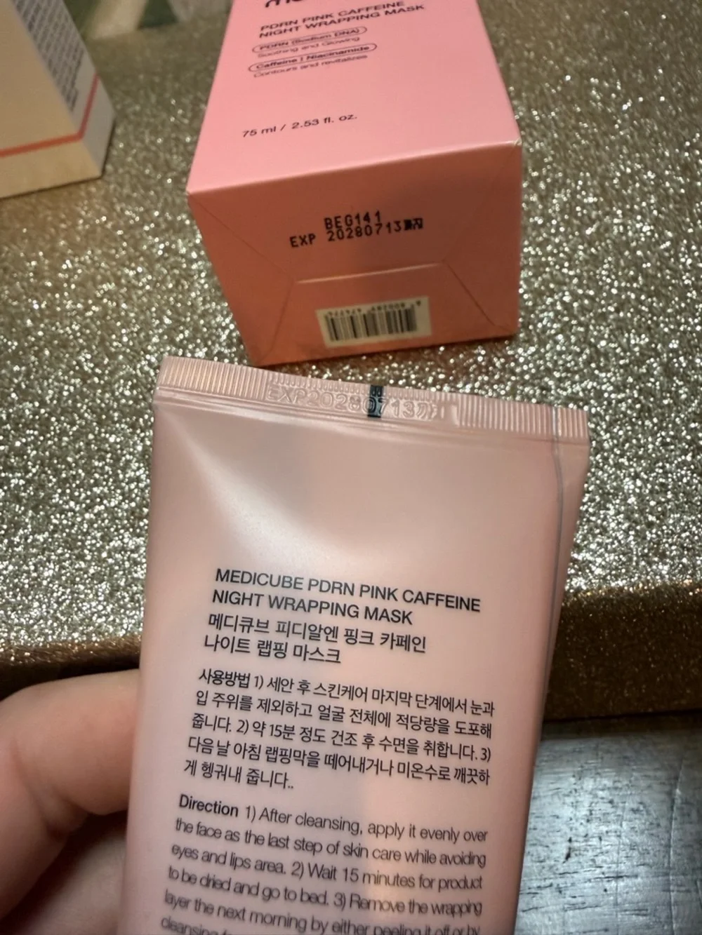 NIB 75ml/2.53oz Medicube PDRN Pink Caffeine Night Wrapping Mask - Pink